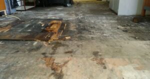 signs of water damage under floor